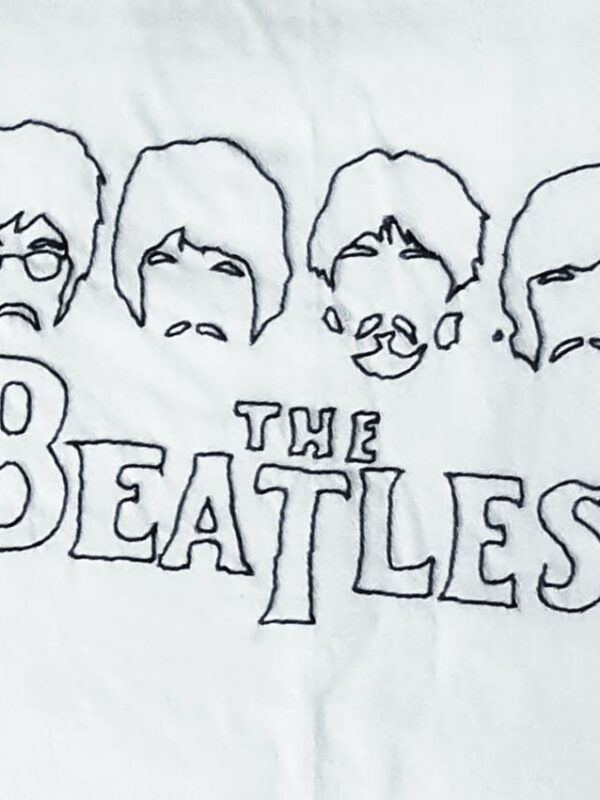The Beatles Hand Embroidery T-Shirt-White