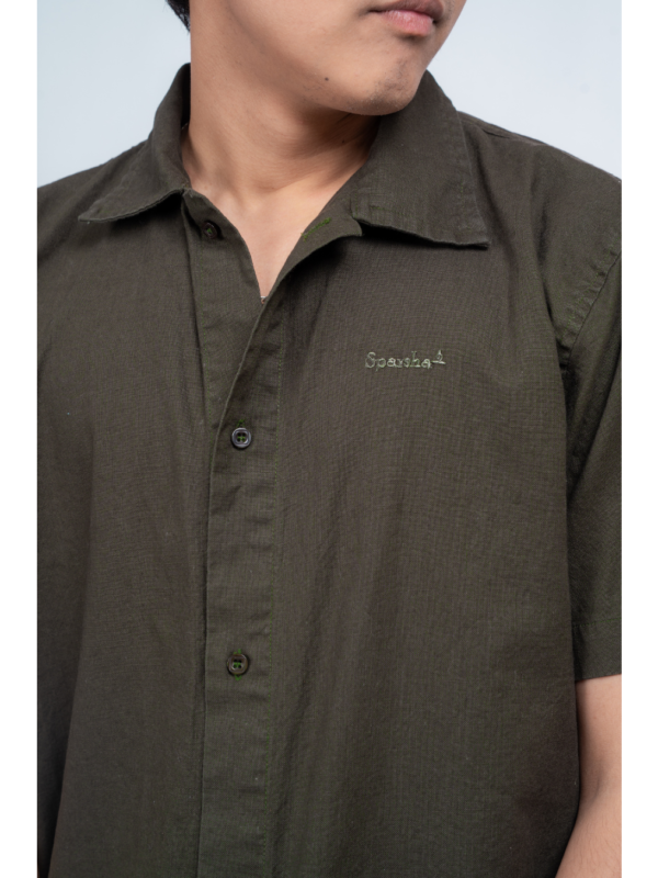 Summer Cotton Linen Blend Shirt – Dark Green