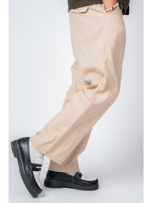 Summer Cotton Linen Blend Pant – Beige