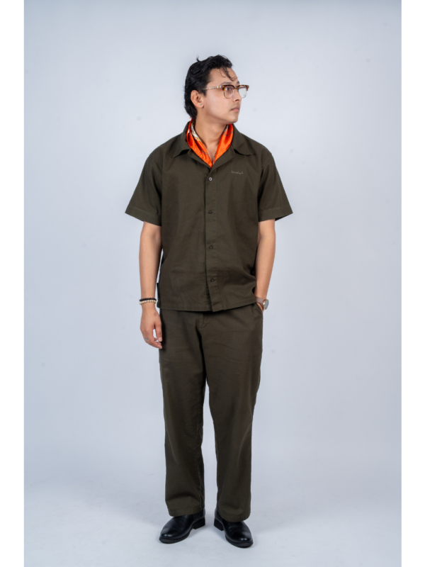 Summer Cotton Linen Blend Set – Army Green