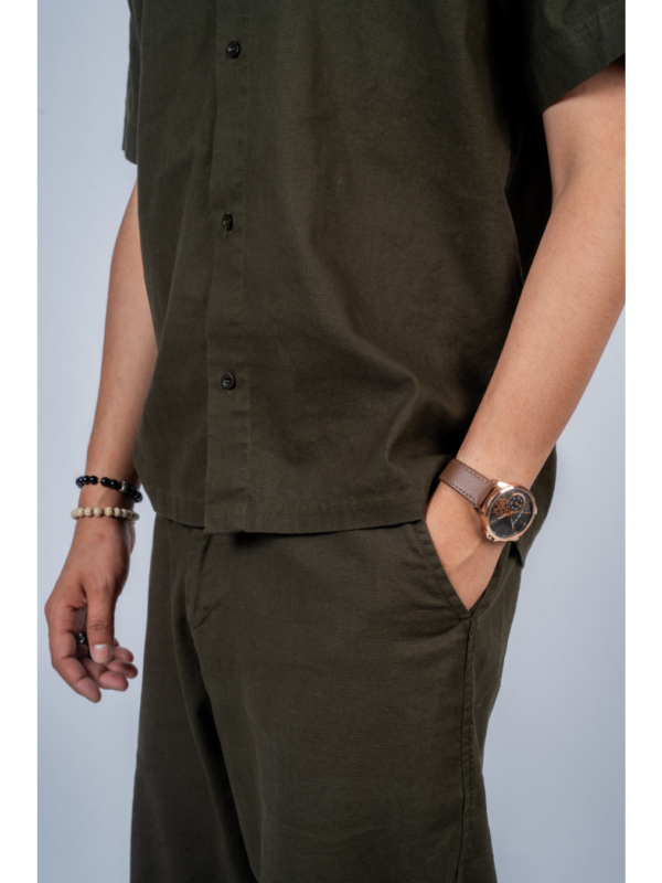 Summer Cotton Linen Blend Set – Army Green