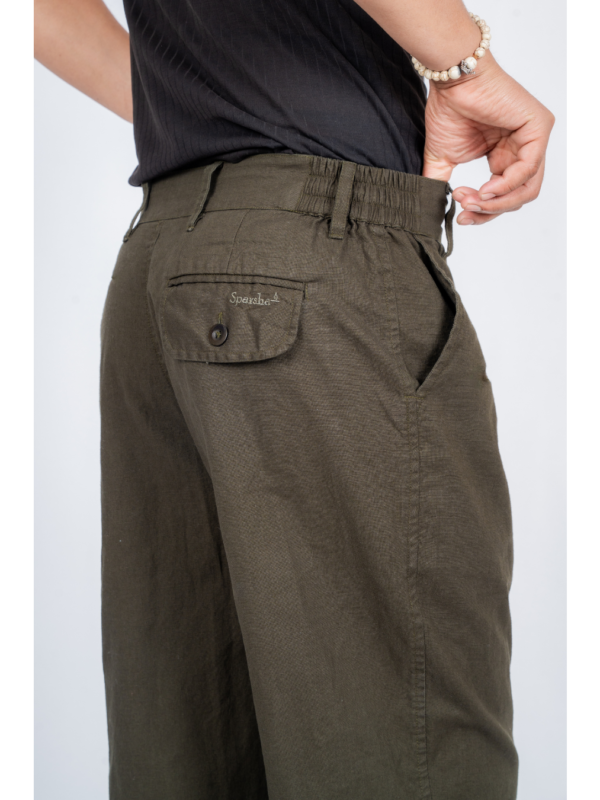 Summer Cotton Linen Blend Pant – Dark Green