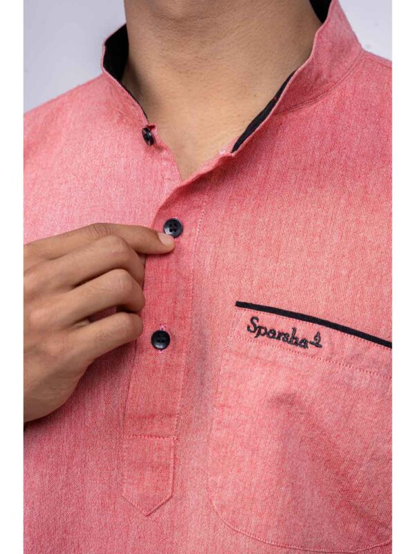 Henley Shirt Pastel Red